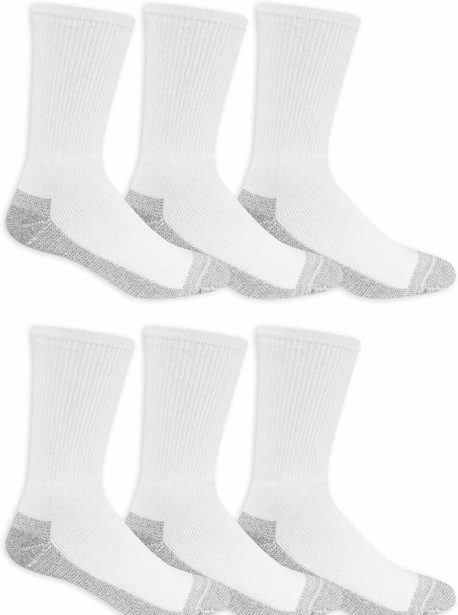 Fruit of the Loom Men's Moisture-Wicking Cotton Work Socks - Durable Cushioned Comfort for All-Day Wear