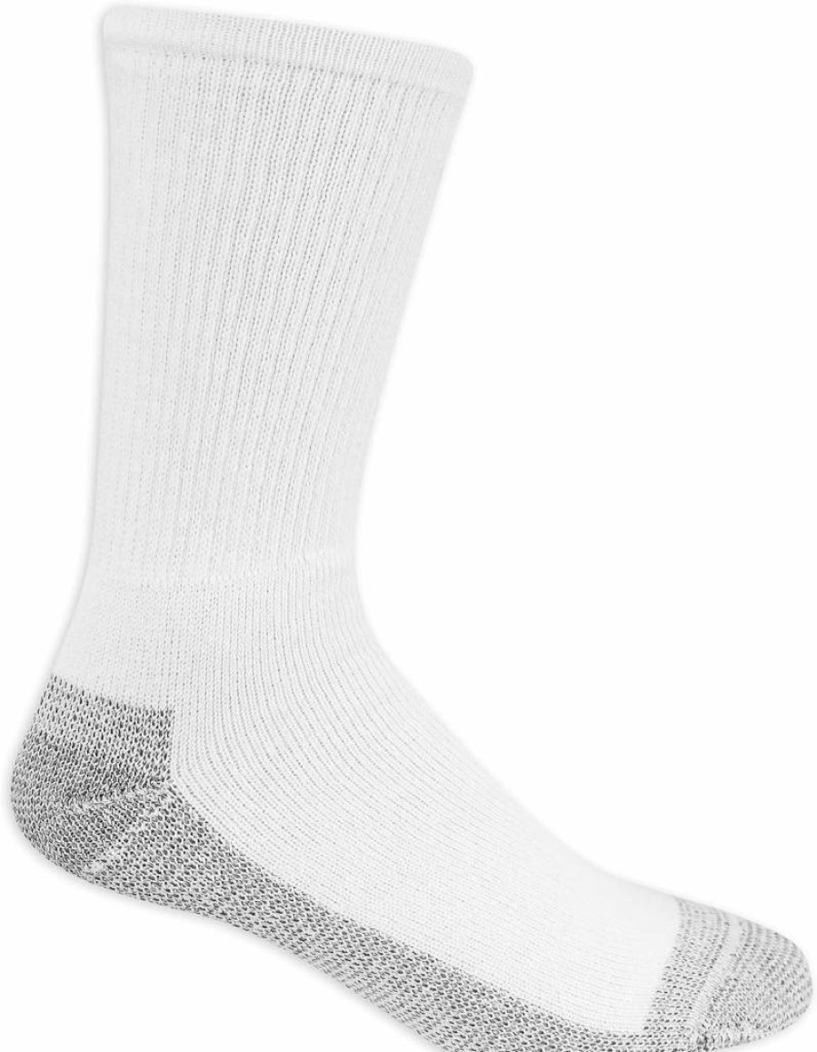 Fruit of the Loom Men's Moisture-Wicking Cotton Work Socks - Durable Cushioned Comfort for All-Day Wear