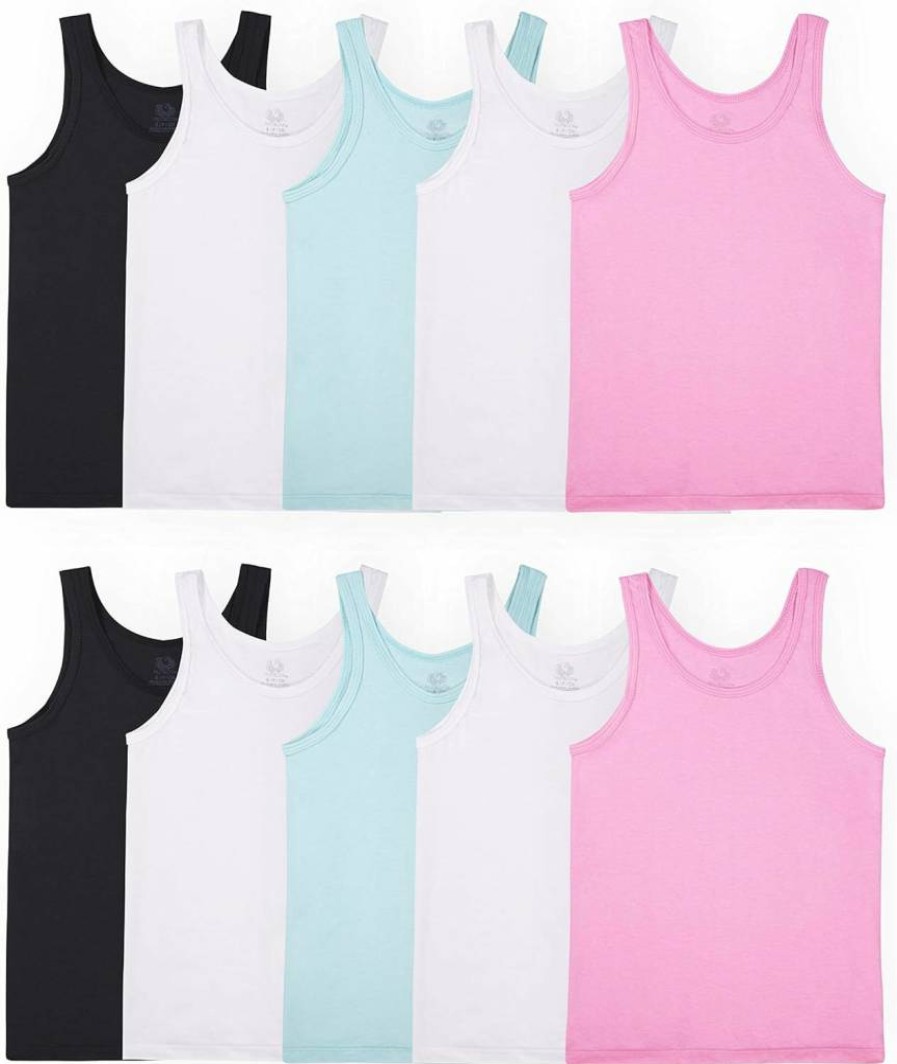 Fruit of the Loom Girls' Camisoles & Tank Tops - Soft Cotton Undershirts for Kids