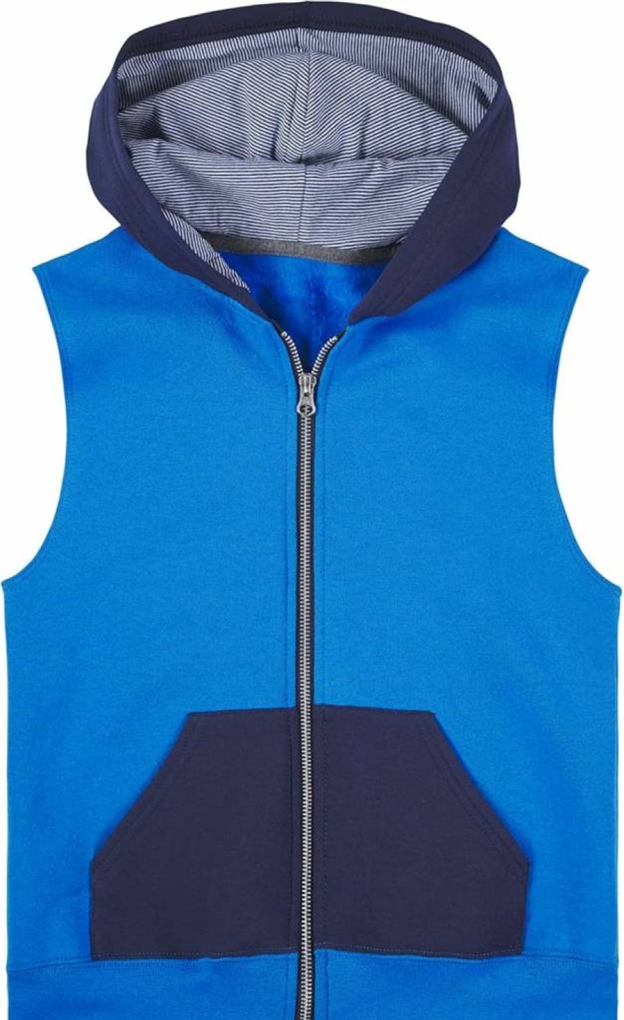 Fruit of the Loom Boys' Sleeveless Fleece Vest - Pacific Blue, Times Square Stripe & Ghost Navy - Small Size Zip-Up Jacket