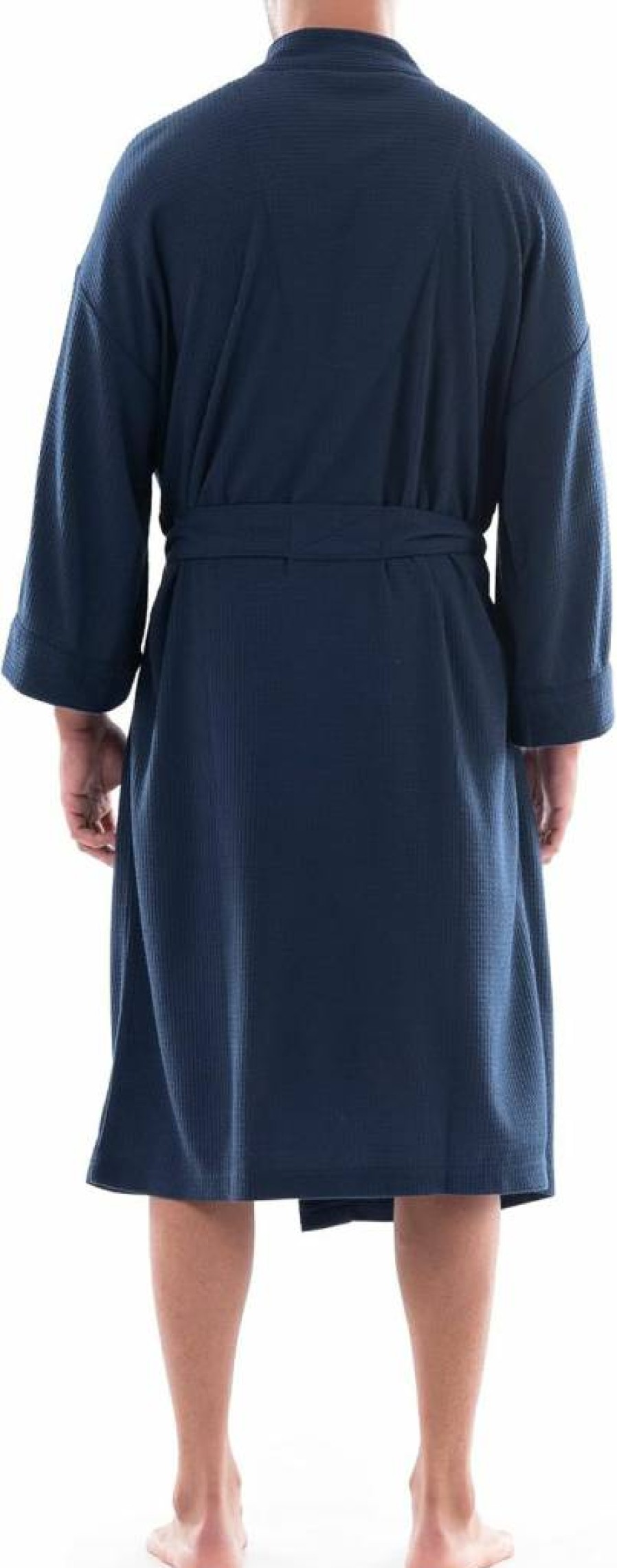 Fruit of the Loom Men's Waffle Kimono Robe - Soft Cotton Bathrobe for Lounge & Comfort