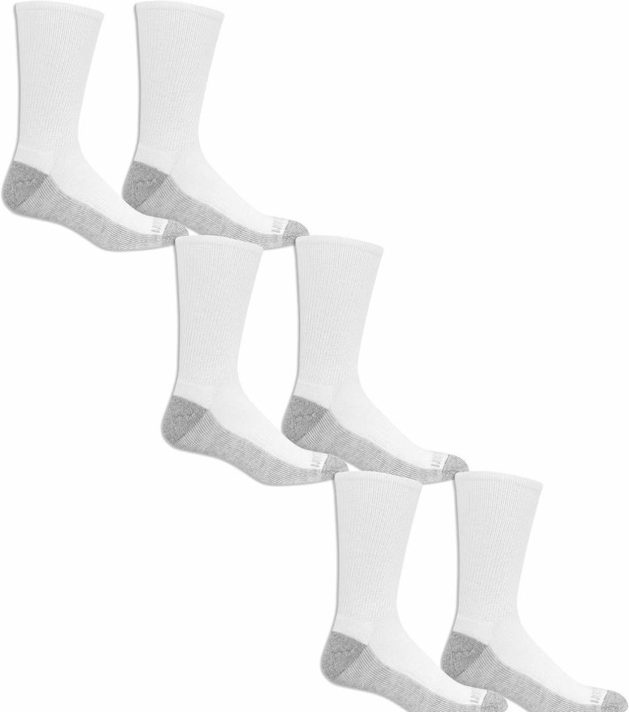 Fruit of the Loom Men's Lightweight Breathable Crew Socks 6-Pack for Everyday Comfort & Sports