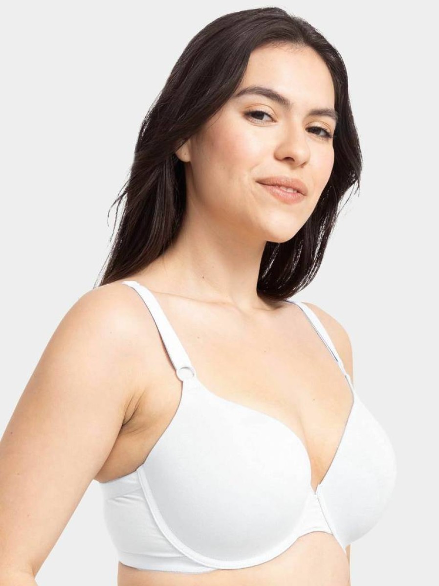 Fruit of the Loom Women's Ultra-Soft Smooth Cotton T-Shirt Bra Pack - Flexible, Seamless & Invisible Underwear for Comfort