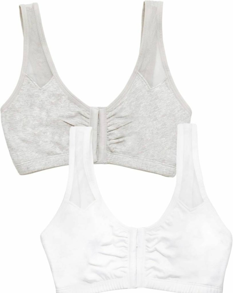 Fruit of the Loom Women's Front Closure Sports Bra - Breathable Mesh Straps Comfortable Workout Top for Active Women