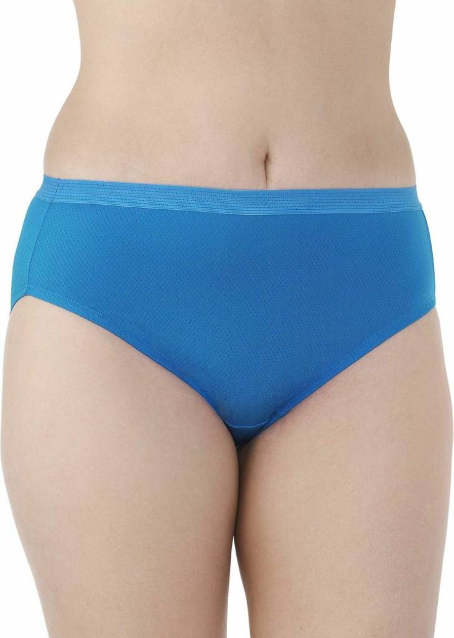 Fruit of the Loom Women's Plus Size Breathable Micro Mesh Briefs - Fit For Me Curvy Underwear, Assorted Colors, Pack of 9