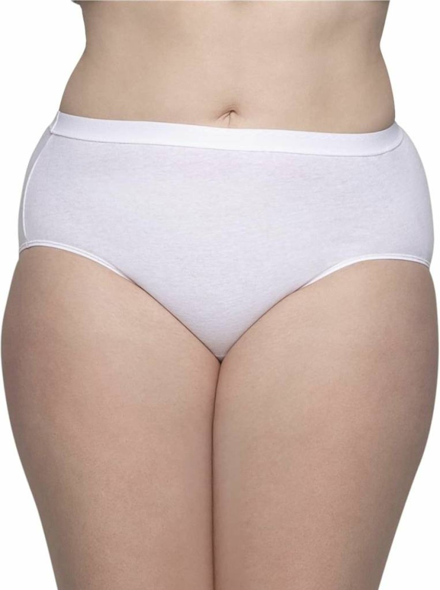 Fruit of the Loom Women's Plus Size Cotton Brief Underwear - Comfort Fit, White, Size 11+