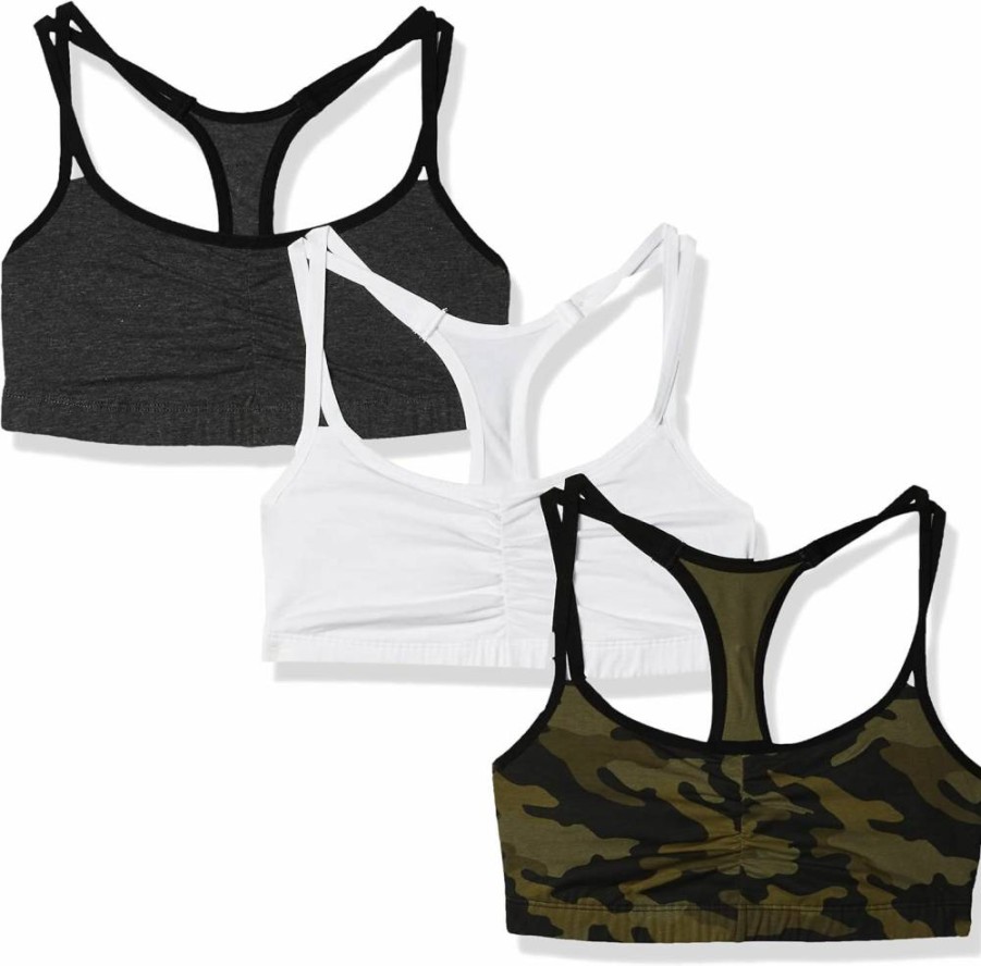 Fruit of the Loom Women's Cotton Sports Bra - Comfortable Spaghetti Strap Workout Top for All-Day Wear