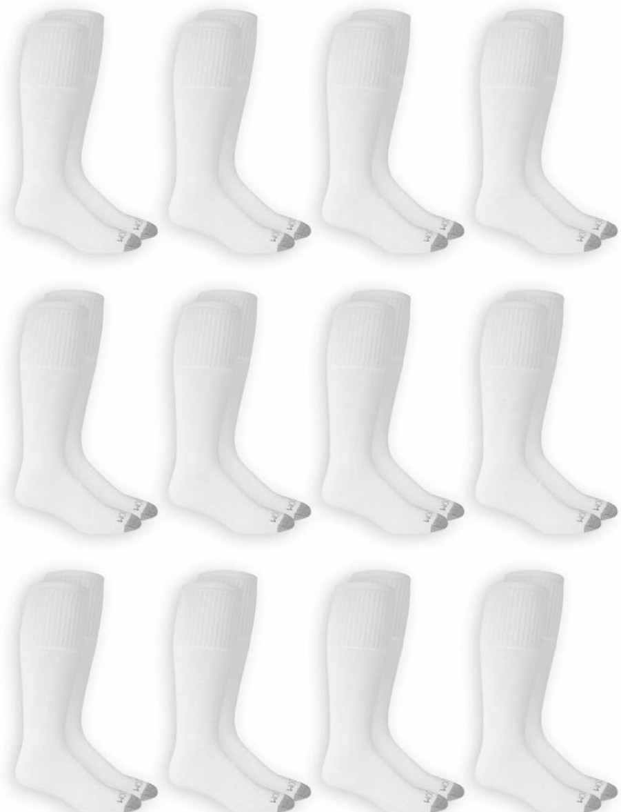 Fruit Of The Loom Men's 12-Pack Dual Defense Crew Socks - Moisture Wicking & Comfort