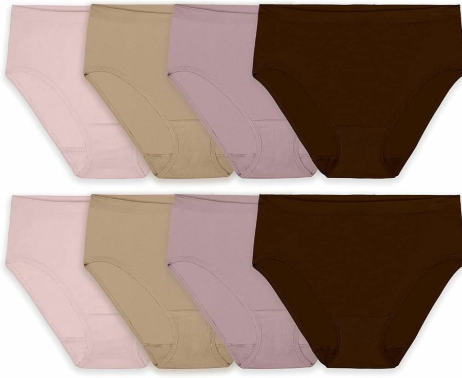 Fruit of the Loom Women's Seamless High-Cut Underwear - Soft Breathable Panties - 8-Pack Assorted Colors