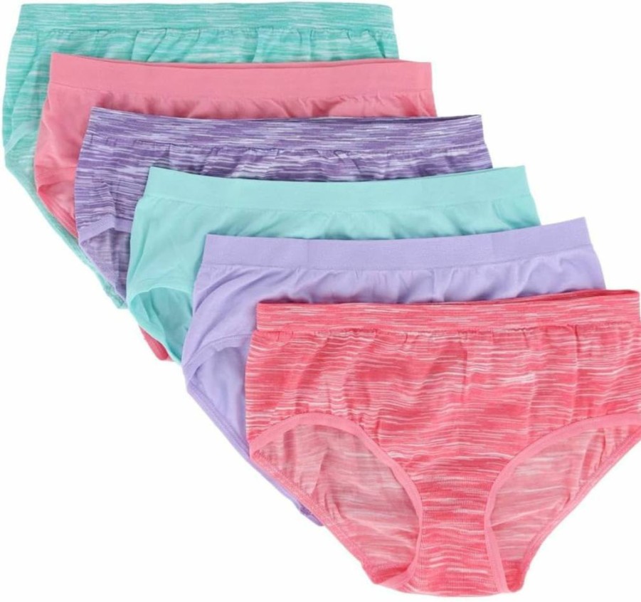 Fruit of the Loom Girls' Seamless Cotton Underwear Multipack - Soft Breathable Panties for Kids - Assorted Colors & Sizes
