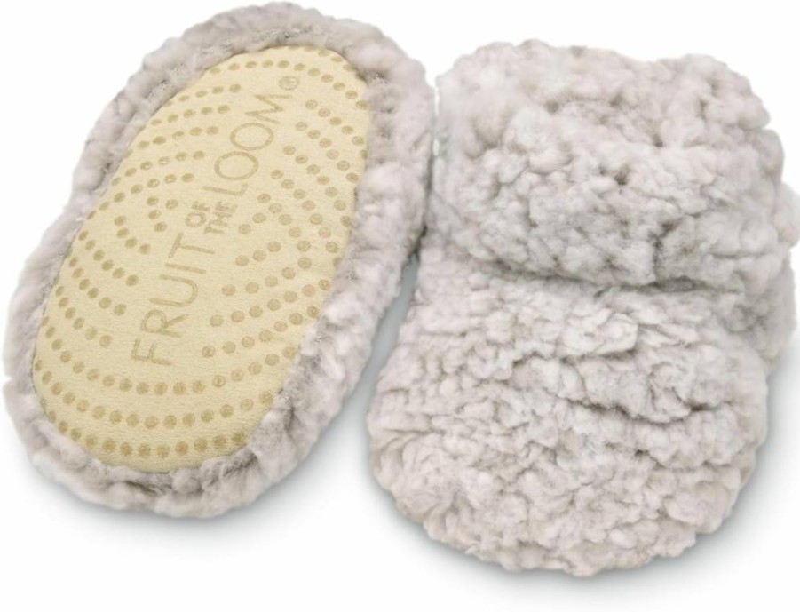 Fruit Of The Loom Unisex Baby Thermal Booties - Non-Skid Cozy Wrap Slippers For Girls & Boys