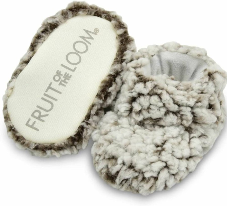 Fruit Of The Loom Unisex Baby Thermal Booties - Non-Skid Cozy Wrap Slippers For Girls & Boys