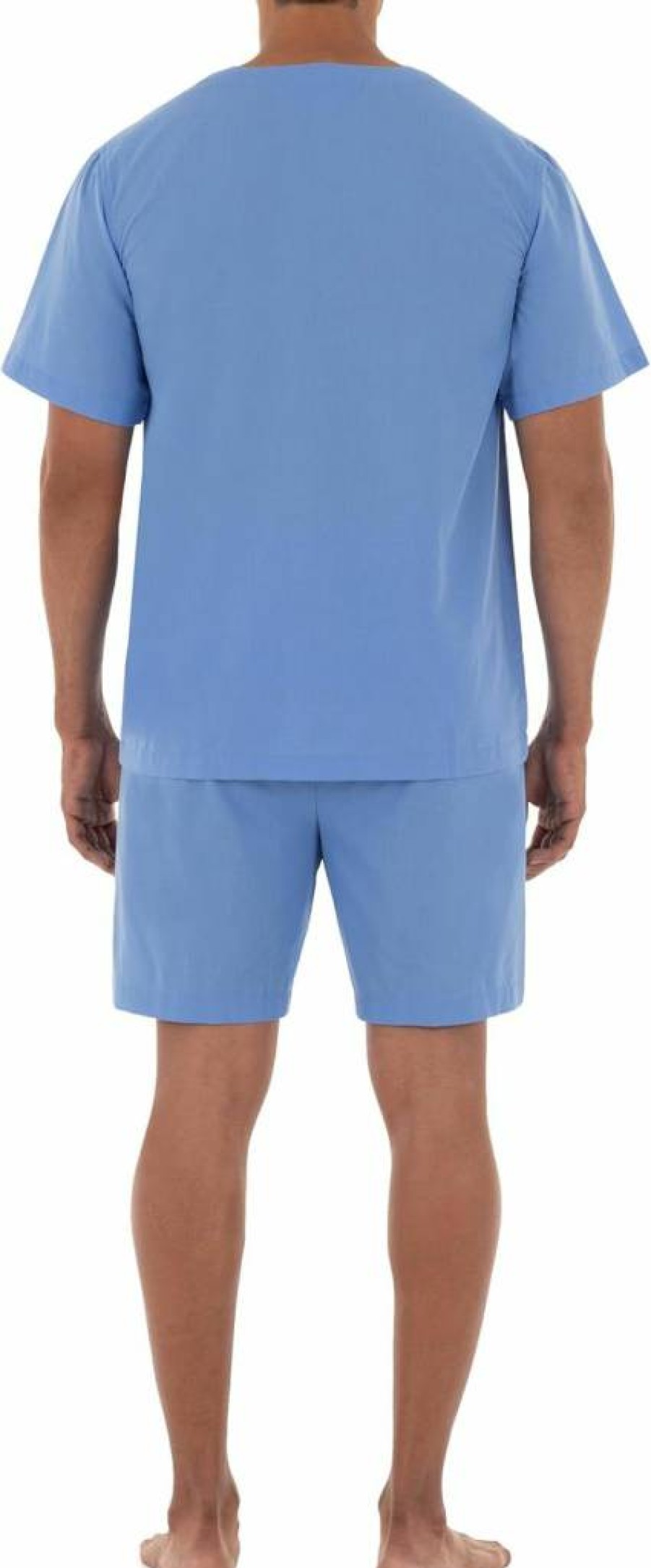 Fruit of the Loom Men's Comfortable Broadcloth Short Sleeve Pajama Set - Soft Sleepwear for Men