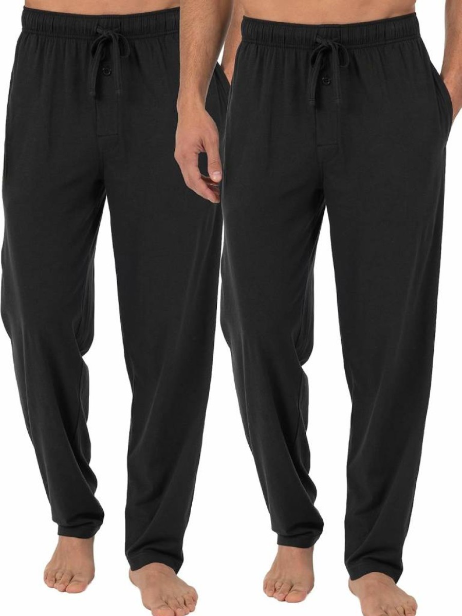 Fruit of the Loom Men's Jersey Knit Sleep & Lounge Pants - Comfortable Pajama Pants (1-Pack & 2-Pack Options)