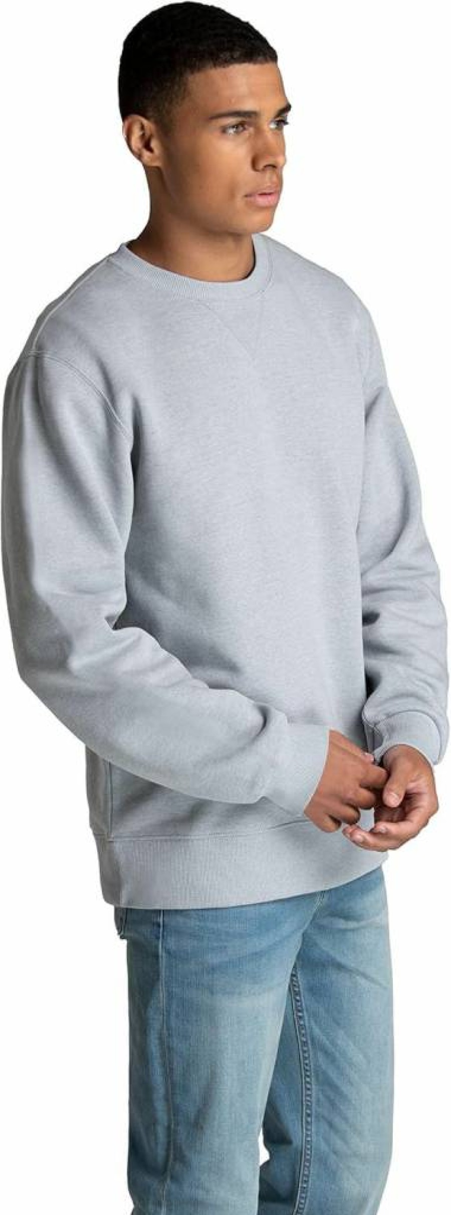 Fruit of the Loom Men's Soft Cotton Blend Fleece Crewneck Sweatshirt & Hoodie, Comfort Pullover, Sizes S-2XL, Grey Heather, Medium