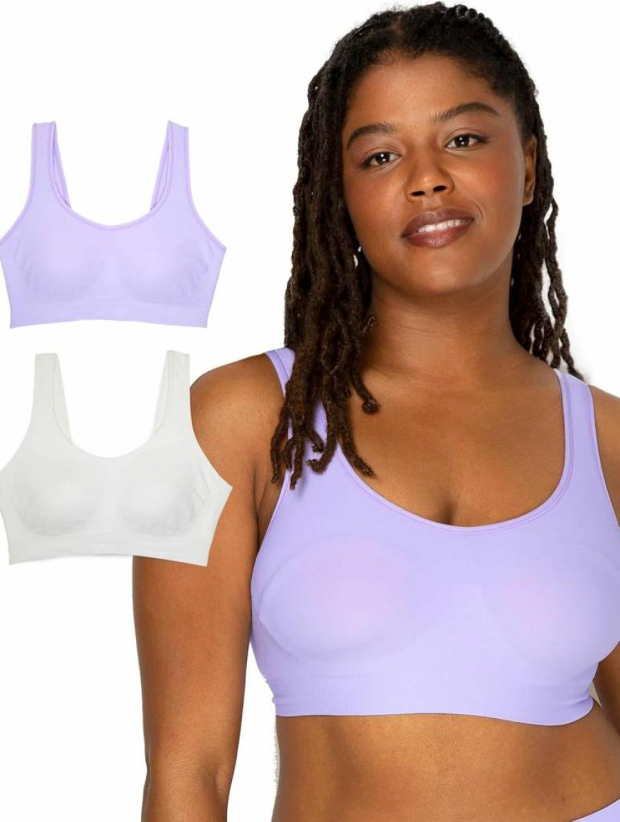 Fruit of the Loom Women's Wireless Comfort Bra Pack - Full Coverage, Built-In Pads, Smooth & Supportive for All-Day Wear