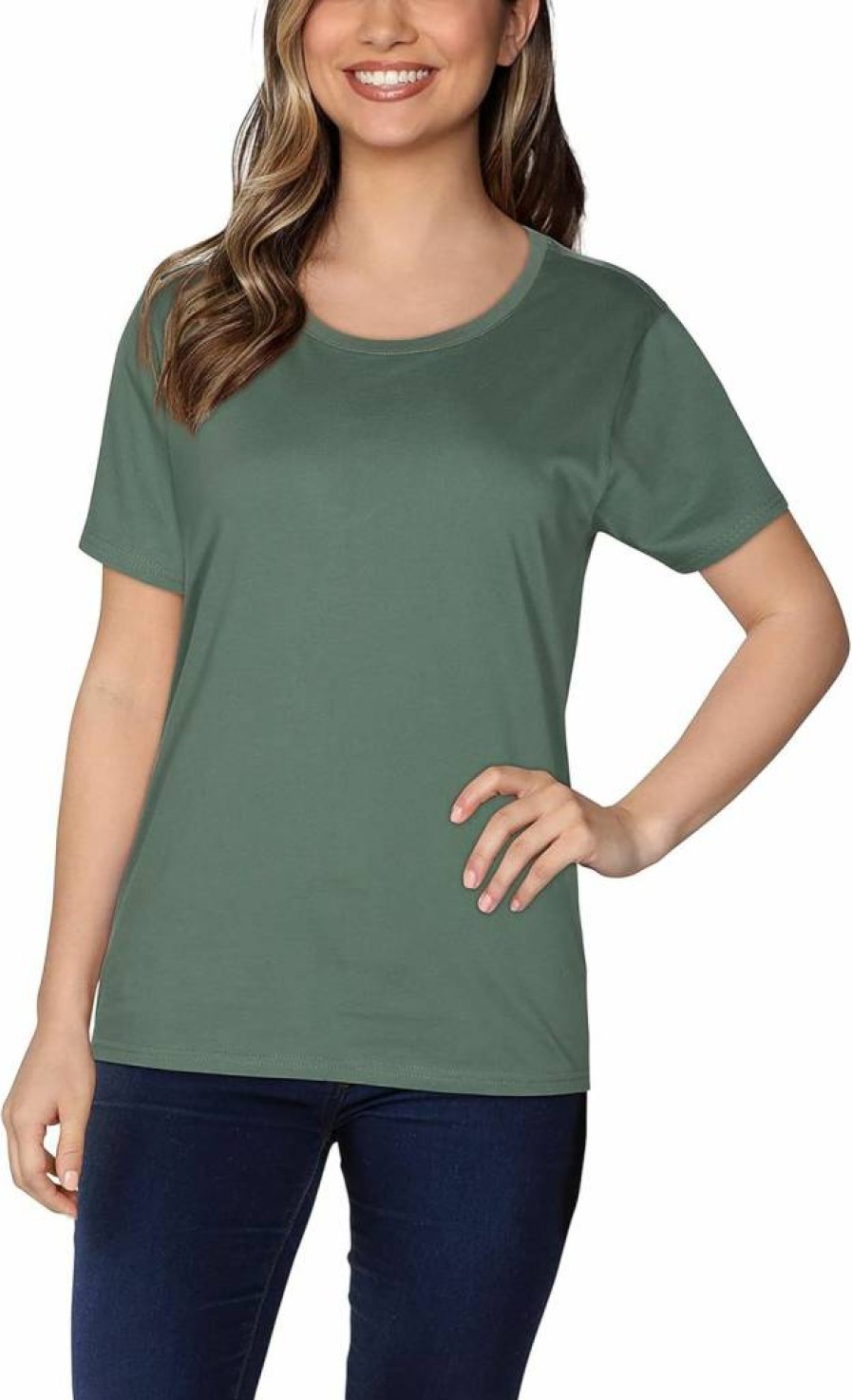Fruit of the Loom Women's Pima Cotton Short Sleeve T-Shirt - Soft Comfort Crafted Tee