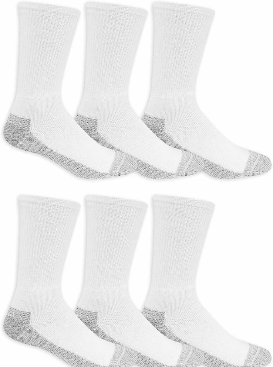 Fruit of the Loom Men's Moisture-Wicking Cotton Work Socks with Cushioned Comfort for Durability