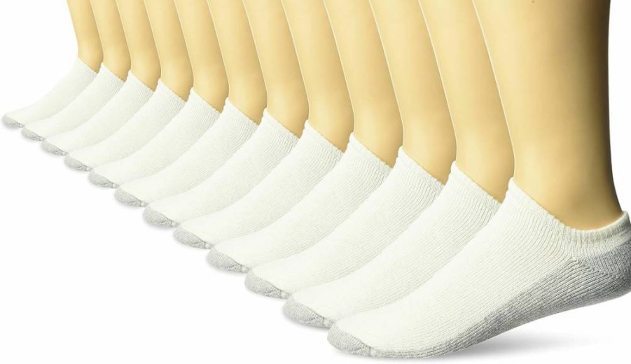 Fruit of the Loom Men's No Show Socks 12-Pack - Breathable Dual Defense Comfort Socks for Everyday Wear