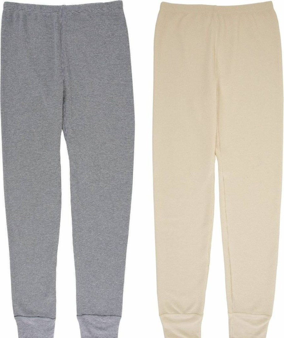 Fruit of the Loom Girls' 2-Pack Thermal Waffle Bottoms - Soft & Warm Winter Pants