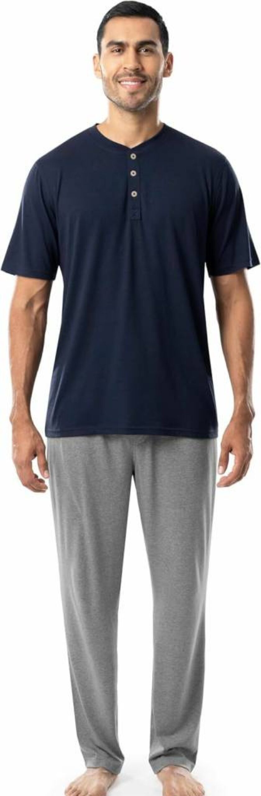 Fruit of the Loom Men's Comfortable 2-Piece Jersey Knit Pajama Set for Relaxation & Sleep