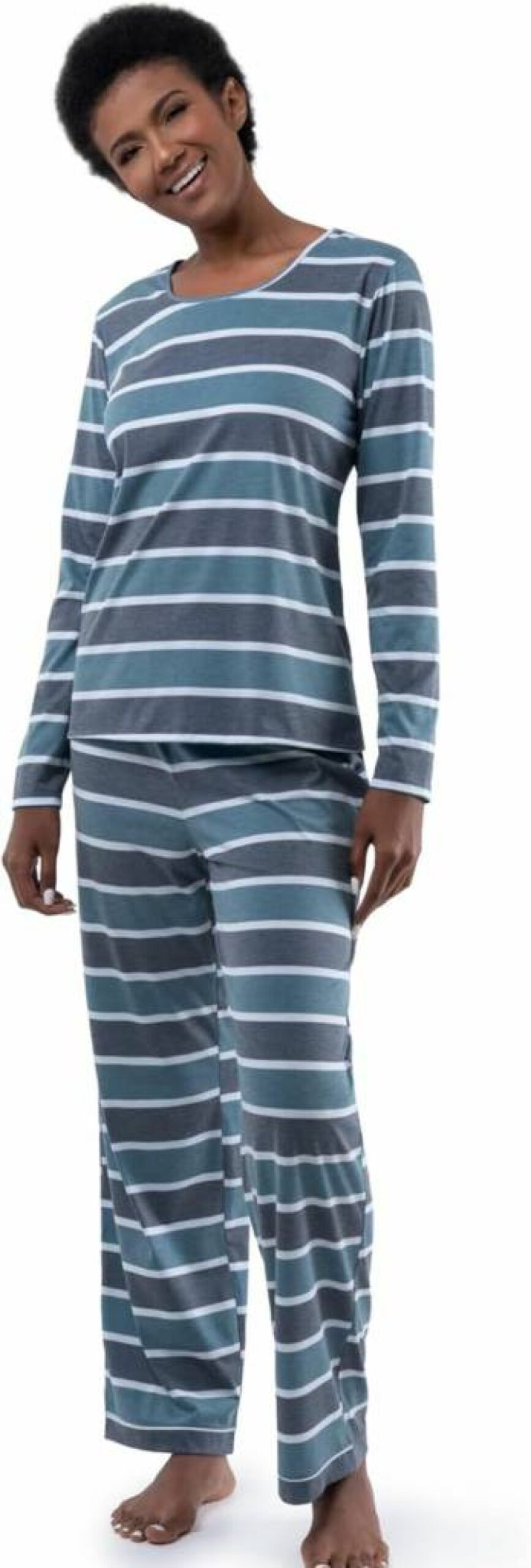 Fruit of the Loom Women's 2-Piece Long Sleeve Sleep Set - Soft Pajama Tee & Pants for Comfortable Nights