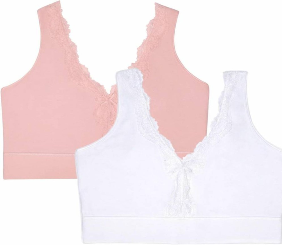 Fruit of the Loom Women's Wireless Cotton Bralette - Comfortable Full Coverage Bra for Everyday Wear