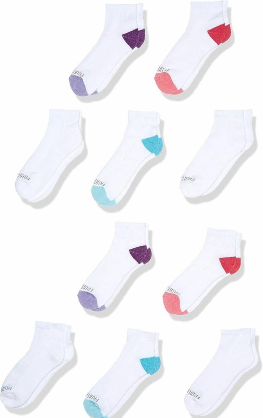 Fruit of the Loom Girls' Soft Comfort Everyday Socks - Essential Cushioned Footwear for Kids