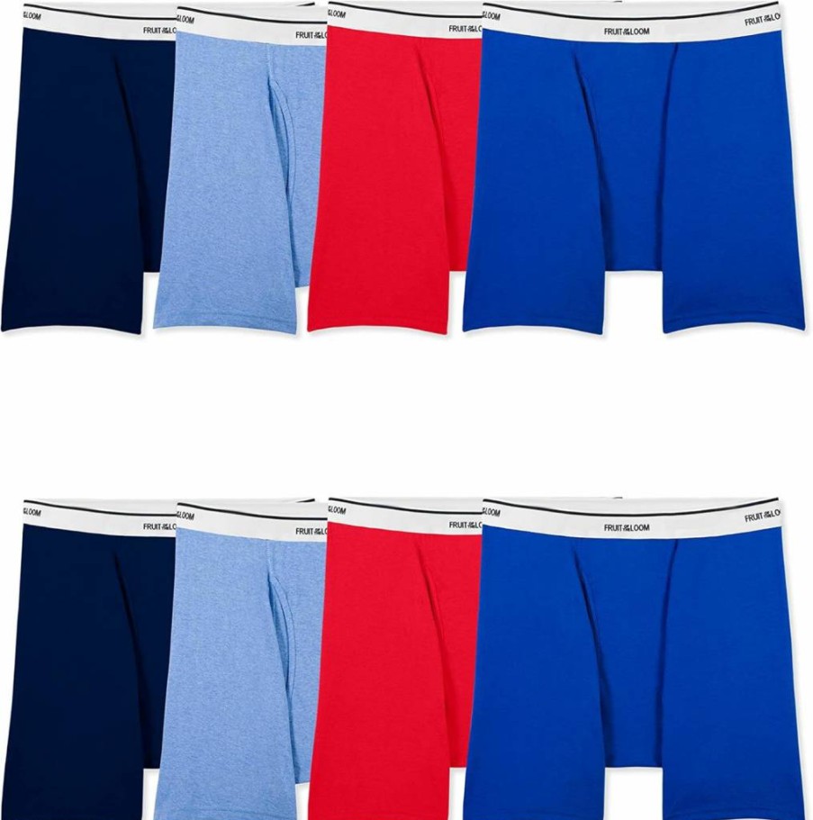 Fruit of the Loom Men's Lightweight Breathable Cotton Blend Underwear - Soft Comfortable Active Boxer Briefs