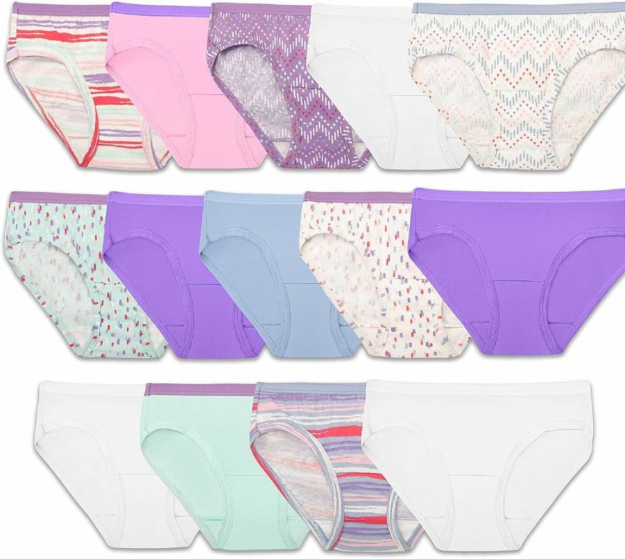 Fruit of the Loom Girls' Soft Cotton Hipster Underwear - Breathable Comfort for Everyday Wear
