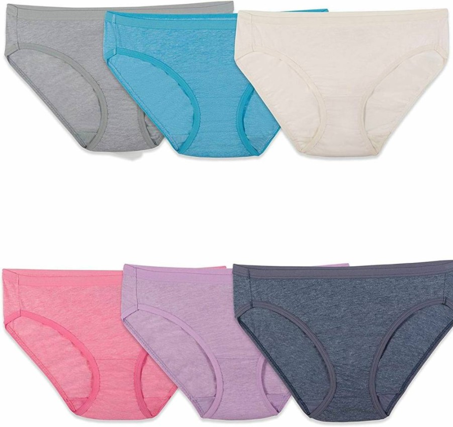 Fruit of the Loom Women's Soft Cotton Blend Bikini Underwear - Comfortable Breathable Panties for Everyday Wear
