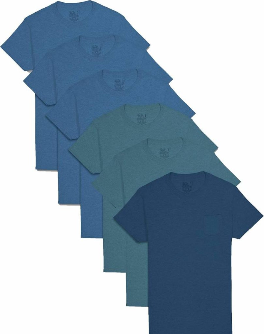 Fruit of the Loom Men's Moisture Wicking Tag Free Pocket T-Shirt - Breathable Short Sleeve Undershirt
