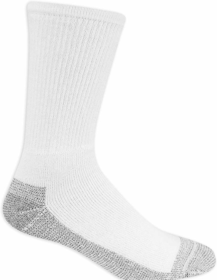 Fruit of the Loom Men's Moisture-Wicking Cotton Work Socks with Cushioned Comfort for Durability