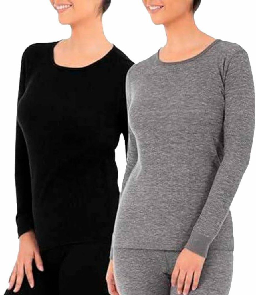 Fruit of the Loom Women's Thermal Waffle Knit Long Sleeve Shirt - Soft Micro Waffle Fabric for Warmth & Comfort