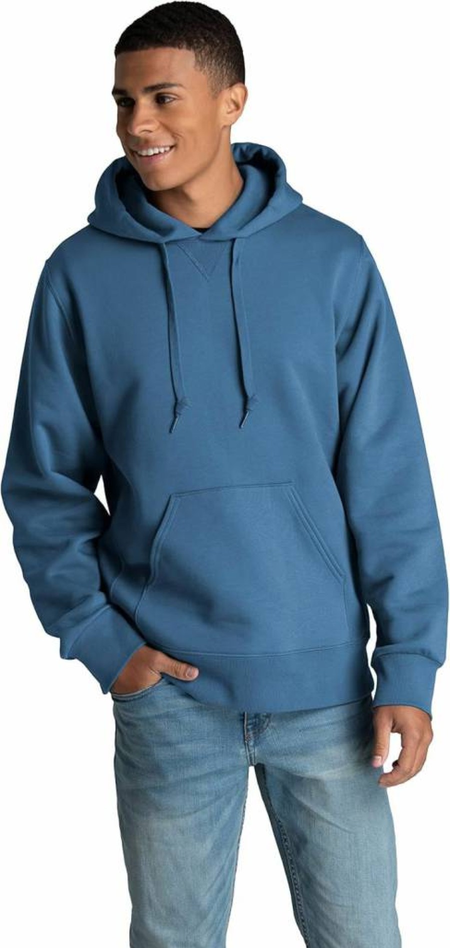 Fruit of the Loom Men's Soft Cotton Blend Fleece Crewneck Sweatshirt & Hoodie, Comfort Pullover, Sizes S-2X, Denim Blue, Medium