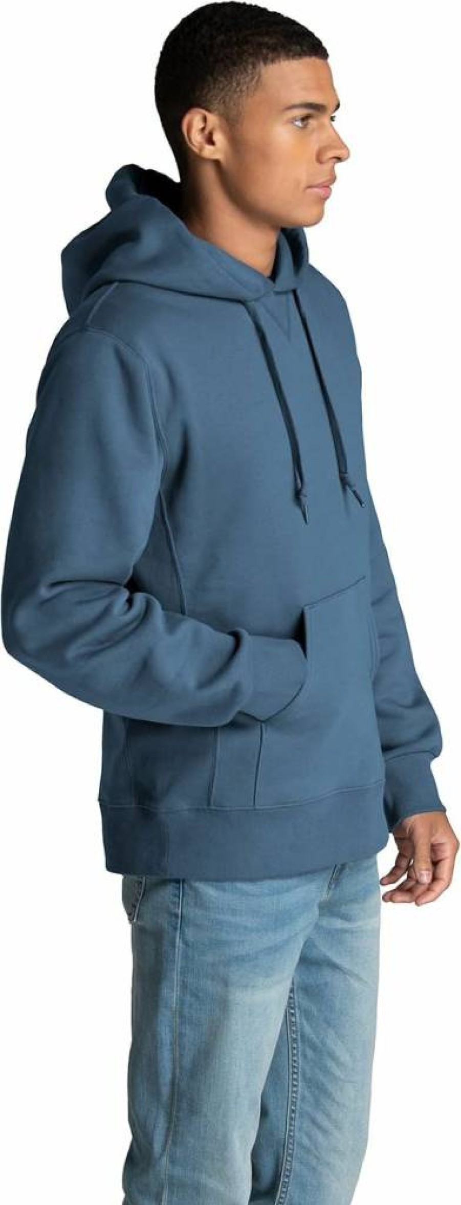 Fruit of the Loom Men's Soft Cotton Blend Fleece Crewneck Sweatshirt & Hoodie, Comfort Pullover, Sizes S-2X, Denim Blue, Medium
