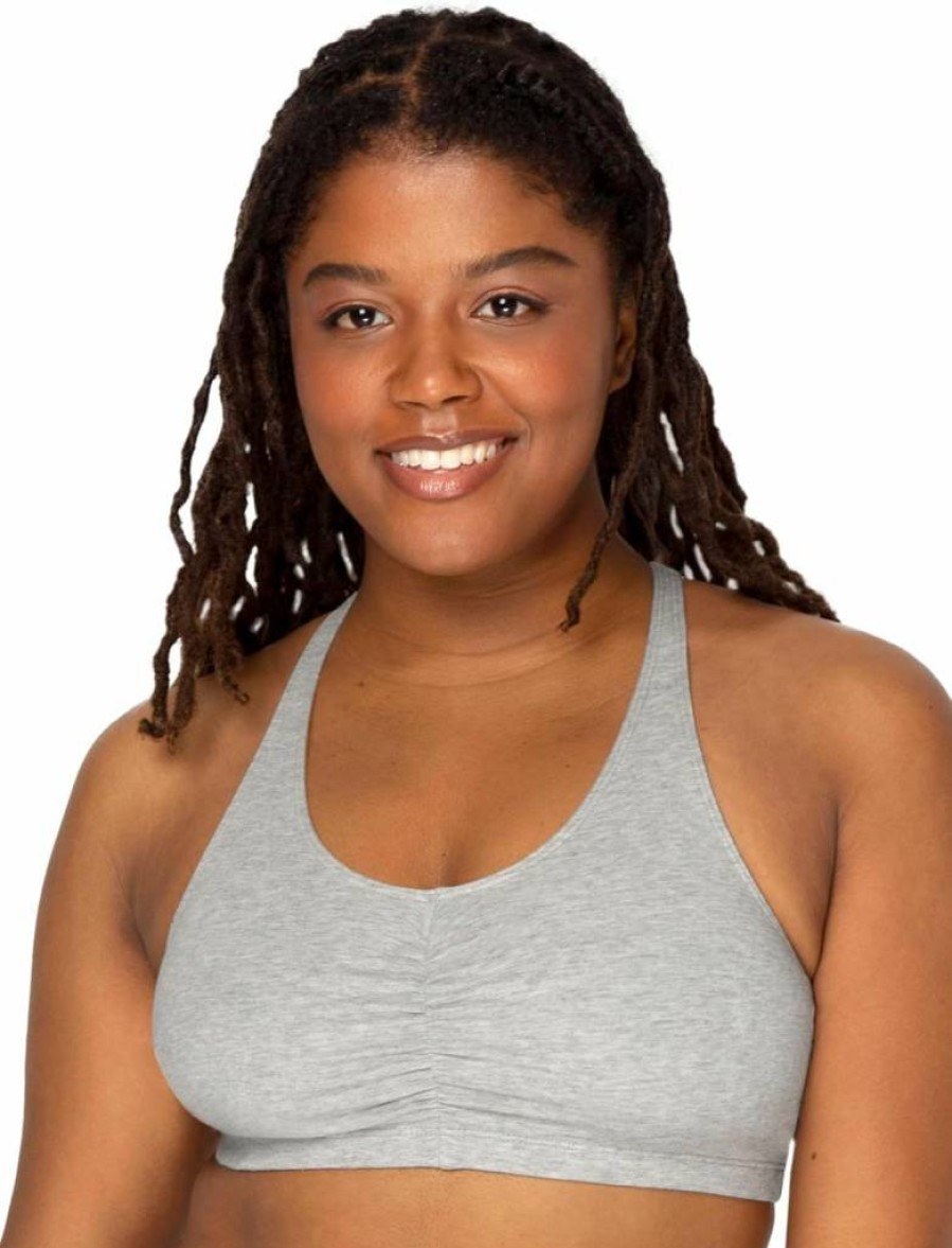 Fruit of the Loom Women's Light Support Racerback Sports Bra - Multi-Pack Shirred Tank Tops for Athletic Comfort