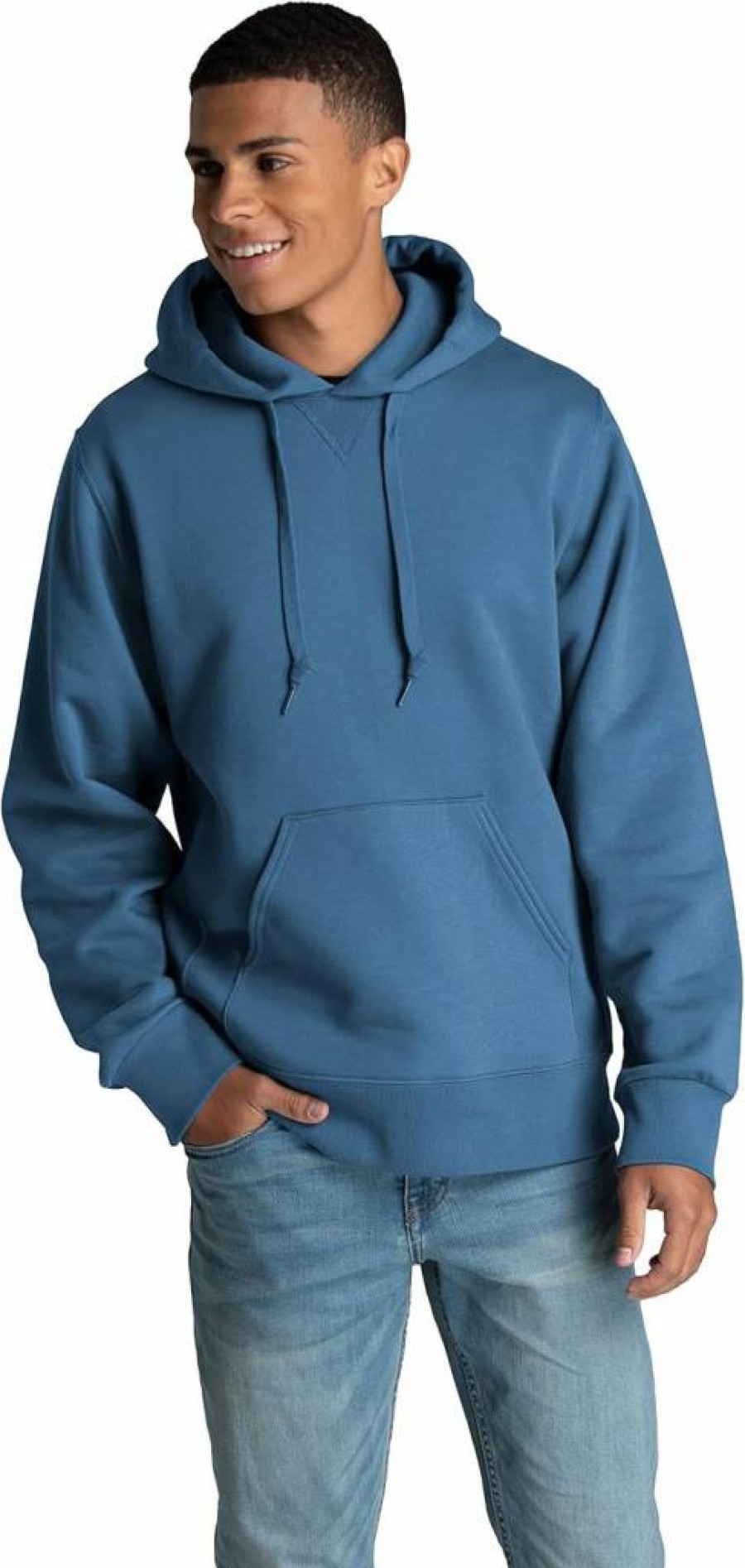 Fruit of the Loom Men's Soft Cotton Blend Fleece Crewneck Sweatshirt & Hoodie, Comfort Pullover, Sizes S-2X, Denim Blue