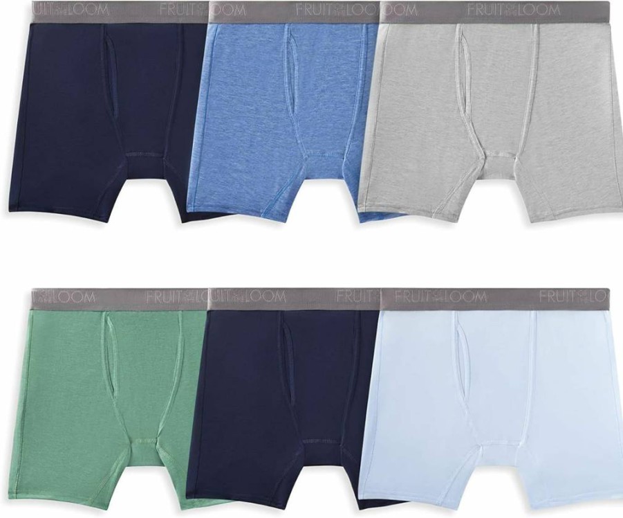 Fruit of the Loom Men's 360° Stretch Boxer Briefs - High Performance, Quick-Dry & Moisture-Wicking Underwear for Comfort & Support