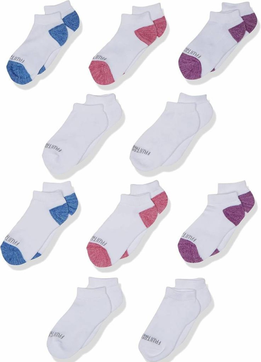 Fruit of the Loom Girls' Soft Comfort Everyday Socks - Essential Cushioned Footwear for Kids