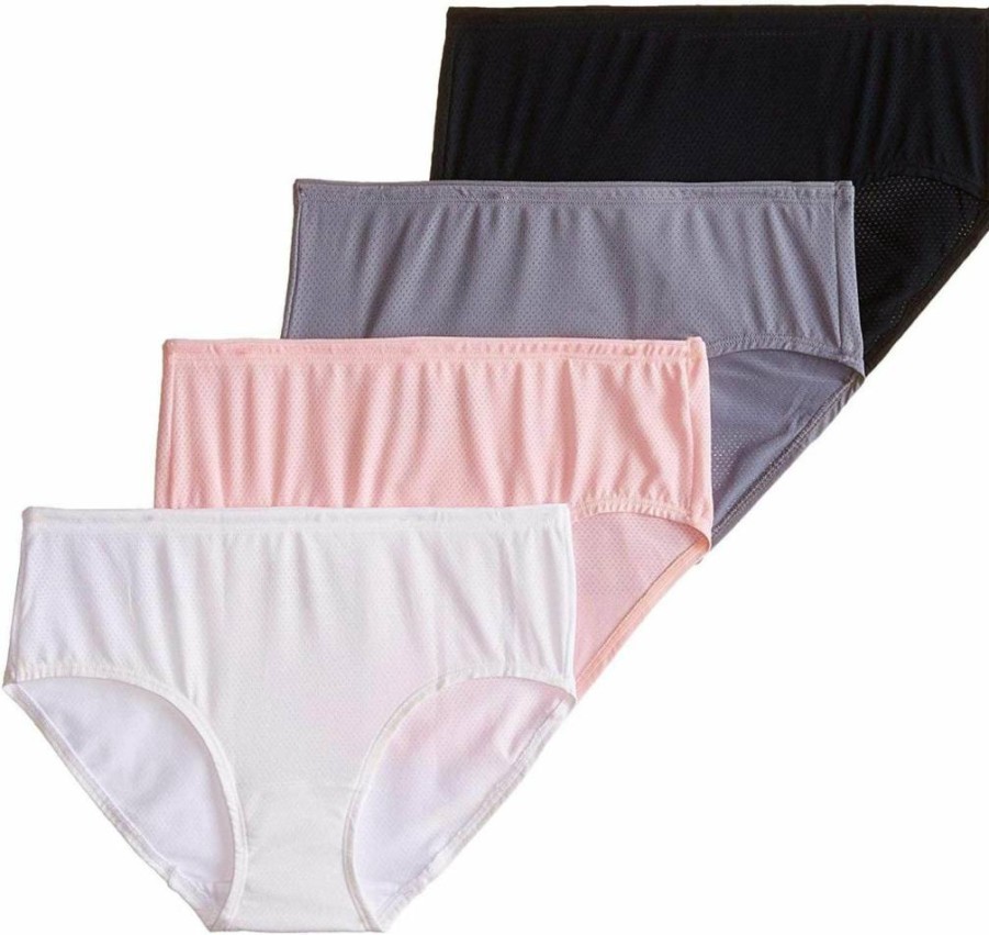 Fruit of the Loom Women's Cotton Breathable Panties 4-Pack - Soft Comfort Underwear
