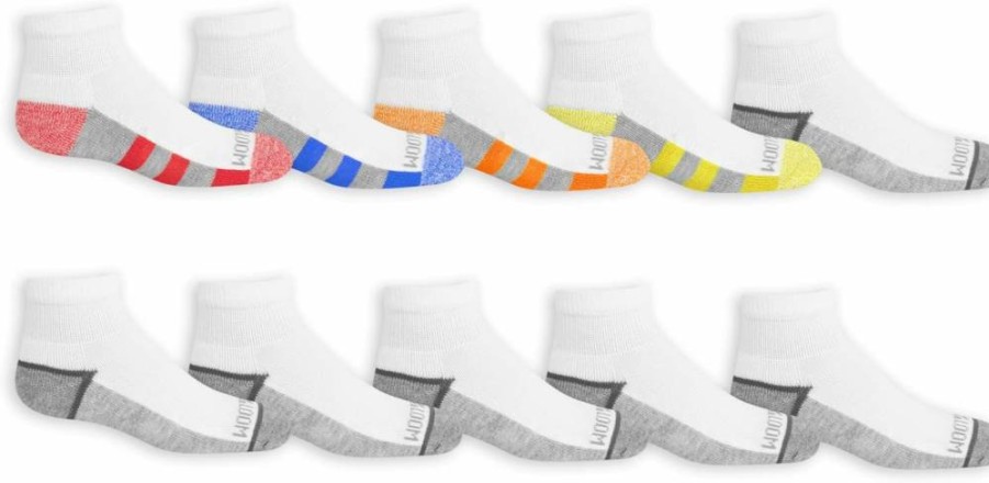 Fruit of the Loom Boys' Athletic Ankle Socks 10-Pack - Breathable Sports Socks for Kids' Everyday Active Wear