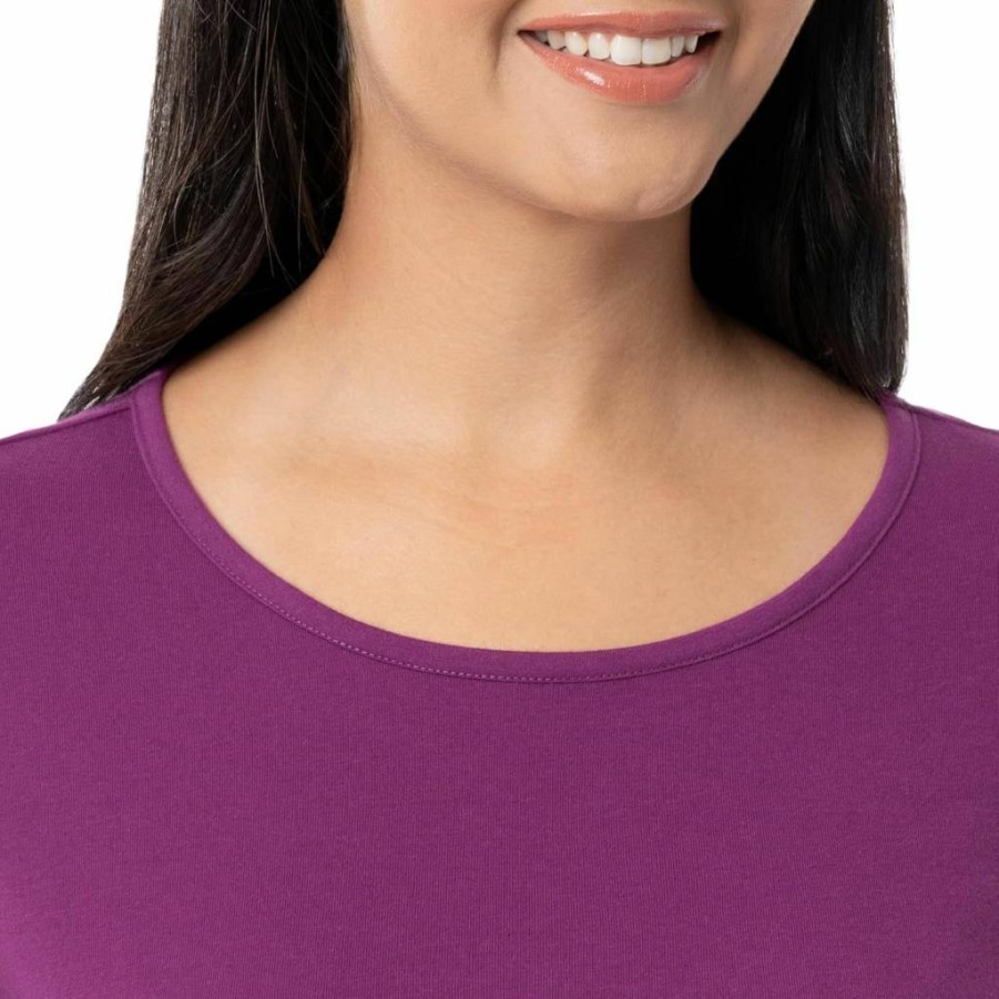 Fruit of the Loom Women's Soft Sueded Jersey Crewneck Top and Cozy Fleece Pant Pajama Set