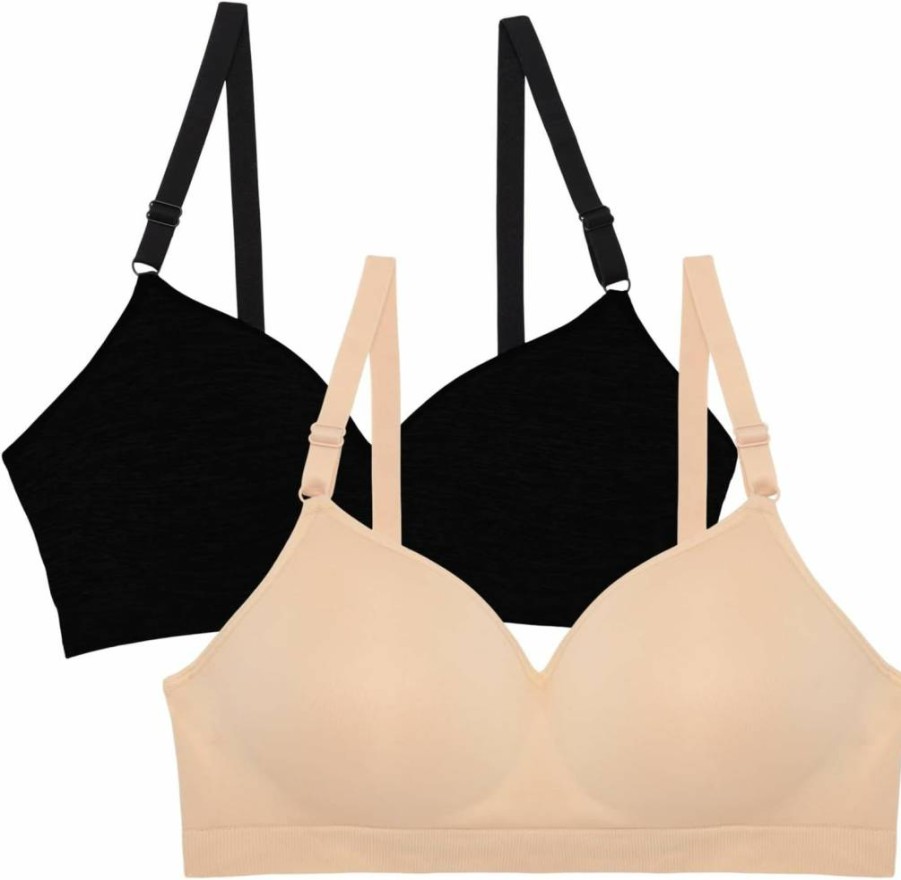 Fruit of the Loom Women's Comfortable Seamless Wire-Free Push-Up Bra for Everyday Wear