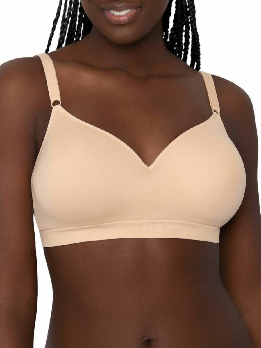 Fruit of the Loom Women's Comfortable Seamless Wire-Free Push-Up Bra for Everyday Wear