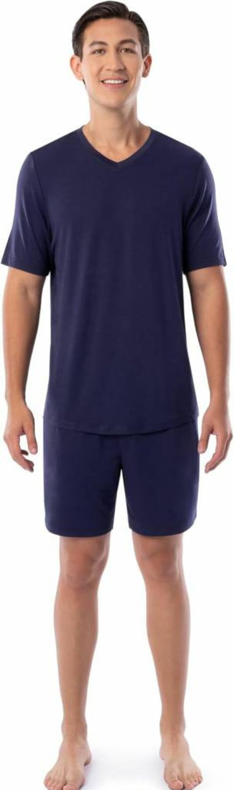 Fruit of the Loom Men's 360° Stretch V-Neck Short Sleeve Pajama Set - Comfortable Sleepwear