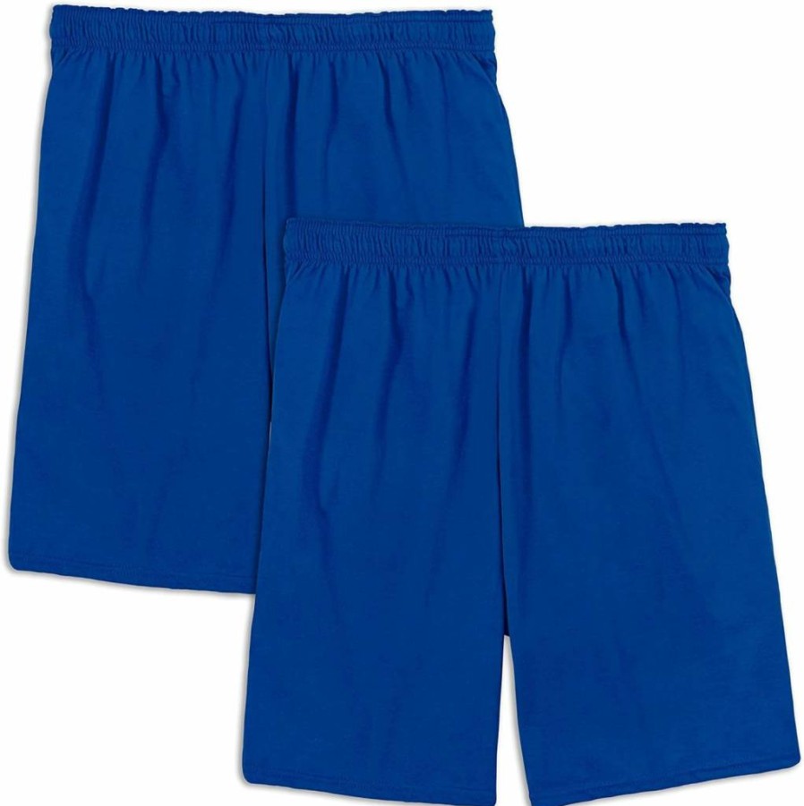 Fruit of the Loom Men's Cotton Shorts with Pockets - Soft Comfort Fit, Sizes S to 4XL