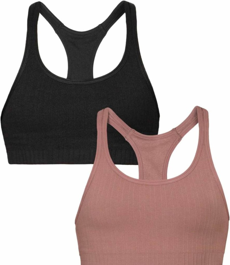 Fruit of the Loom Women's Seamless Racerback Crop Top Bra 2-Pack - Sporty Comfort for Active Lifestyles