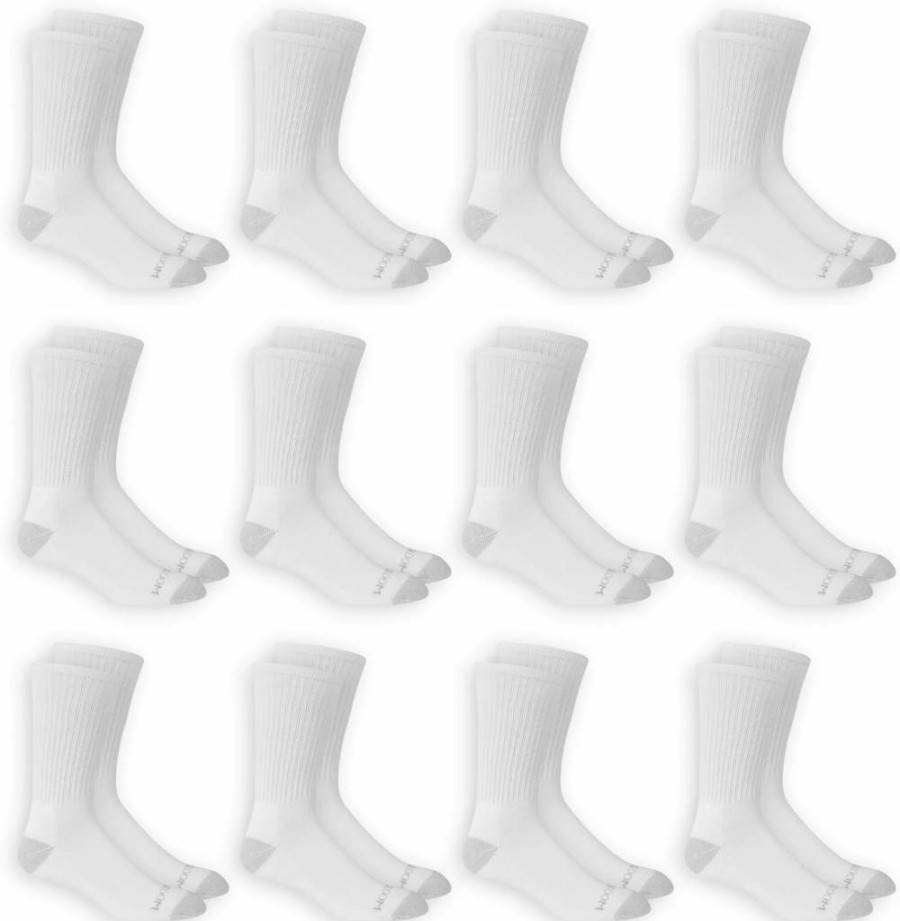 Fruit of the Loom Men's Dual Defense Crew Socks - Moisture-Wicking & Odor-Resistant Work Socks