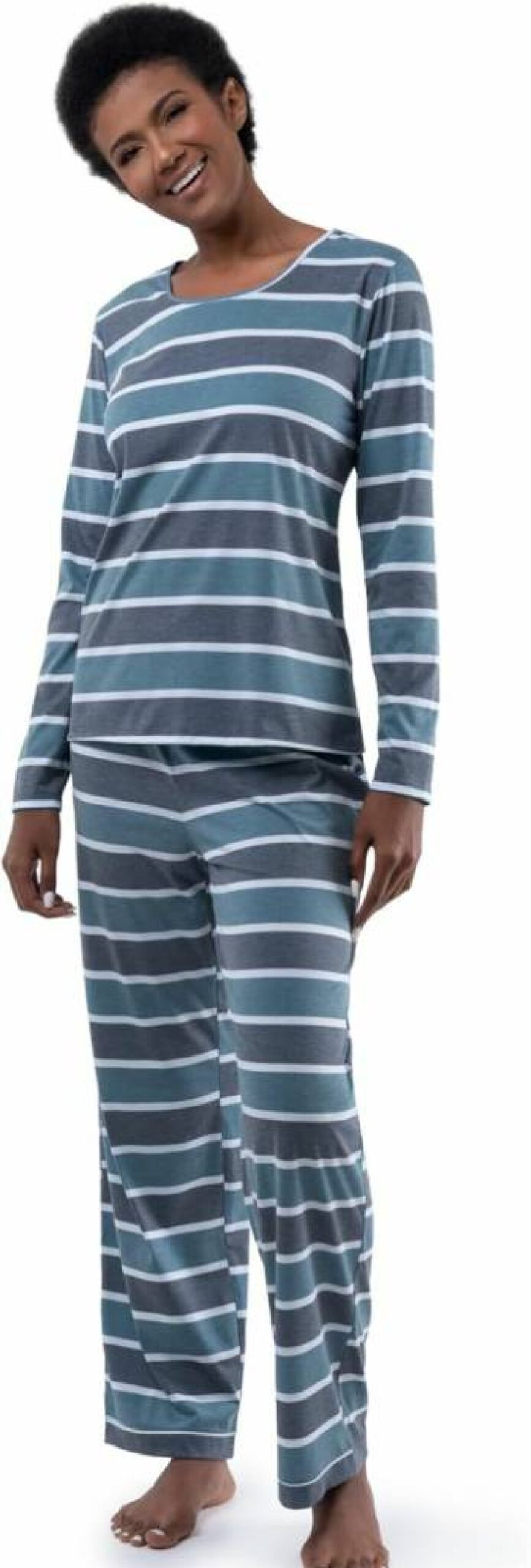 Fruit of the Loom Women's 2-Piece Long Sleeve Sleep Set - Soft Pajama Tee & Pants for Comfortable Nights